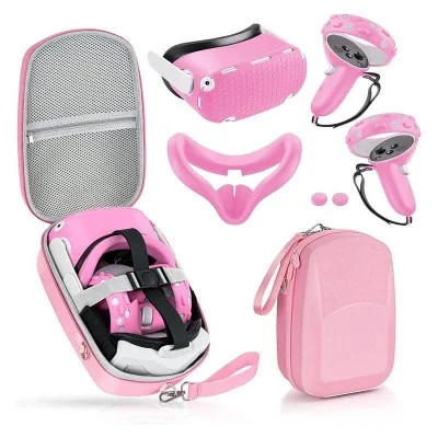 Gamax Oculus Quest 2 Silicone Protective Case Set - Pink
